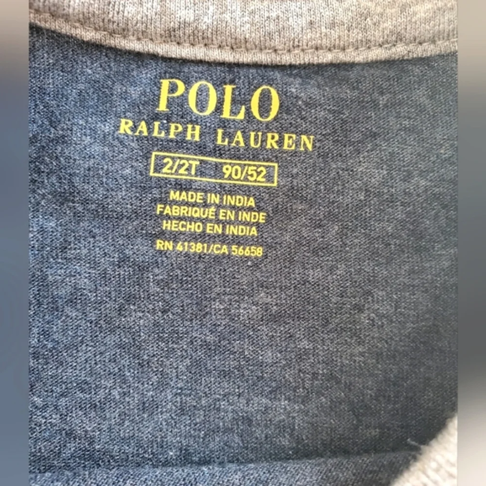 🇺🇲Ralph Lauren toddler's gray/blue short sleeve graphic tee. Size 2T